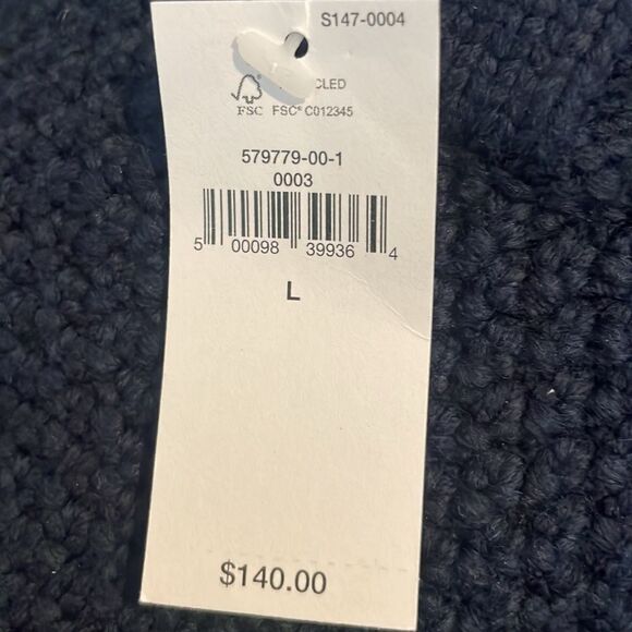 NWT Banana Republic Tavati Geometric Cropped Sweater. Size Large Navy - Picture 6 of 7